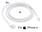 3x iPhone 6s Lightning auf USB Kabel 2m Ladekabel